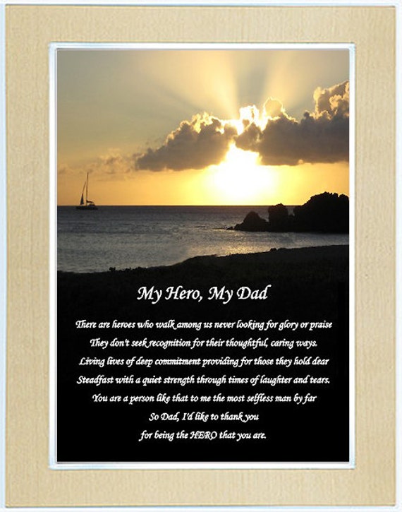 My Hero My Dad Poetry Gift For Father By PoetryGifts On Etsy