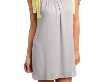 Dramatic High-Low One-Shoulder Ruffled Chiffon Neon Yellow Evening Dress for Women main image 1