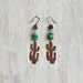 Rusty Cactus Earrings - stacked turquoise beads and copper