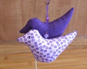 Primitive  Purple Folk Art  Bird Ornament Bowl Filler Decorations