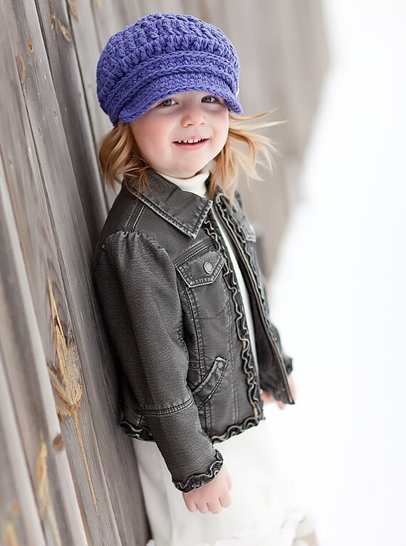 Girls Newsboy Hat 4T to Preteen Girl Newsboy Cap Purple Girls