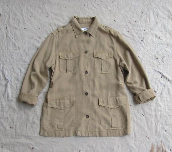 vintage 1980s khaki safari field jacket m