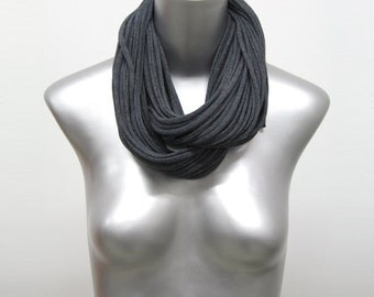 Gray Cowl Scarf, Infinity Scarf, Charcoal Gray Scarf, Charcoal Gray Infinity Scarf, Gray Infinity Scarf, Gray Winter Scarf, Gray Loop Scarf