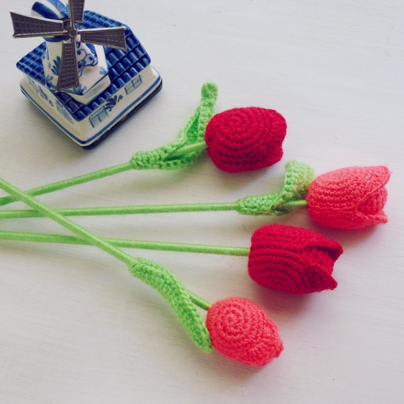 PDF Crochet Flower Tulip Pattern Easy crochet flower by Soles