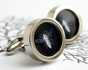Bee Cufflinks Personalized Colour PC489