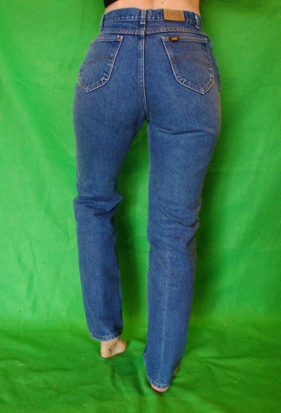 Vintage High Waisted Lee Jeans 80's Peg Leg Tapered Fit