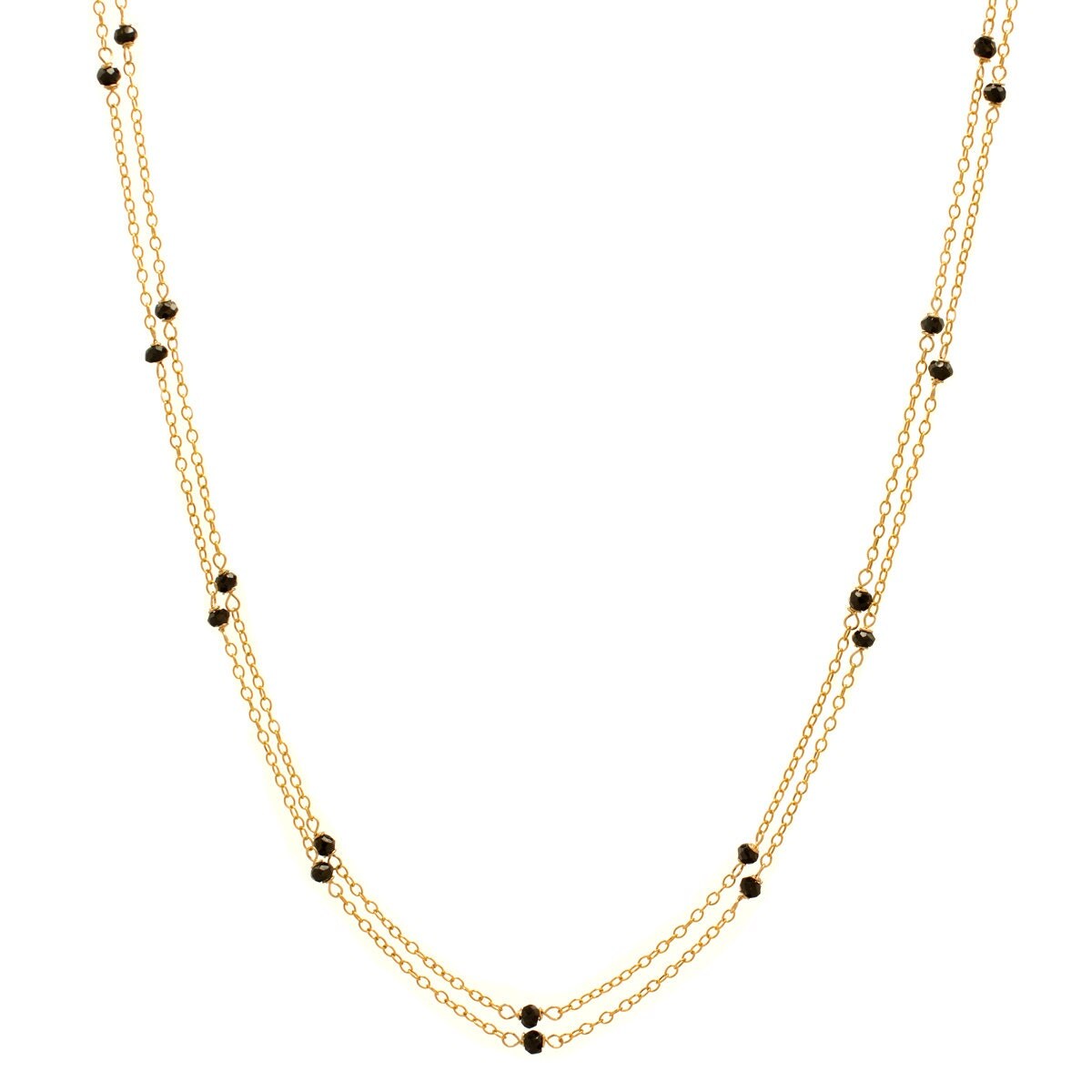 Black Spinel Chain Necklace Extra Long 46in Necklace 14k 5344