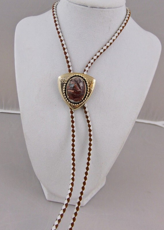 Western Bolo Tie Mexican Crazy Lace Agate Bolo Tie Cowboy