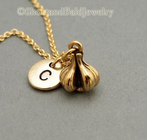 Garlic cloves 3D charm necklace vegetable garlic necklace