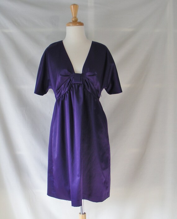 Purple Satin Cocktail Dress - NINE WEST - Size M Medium - Dressy ...