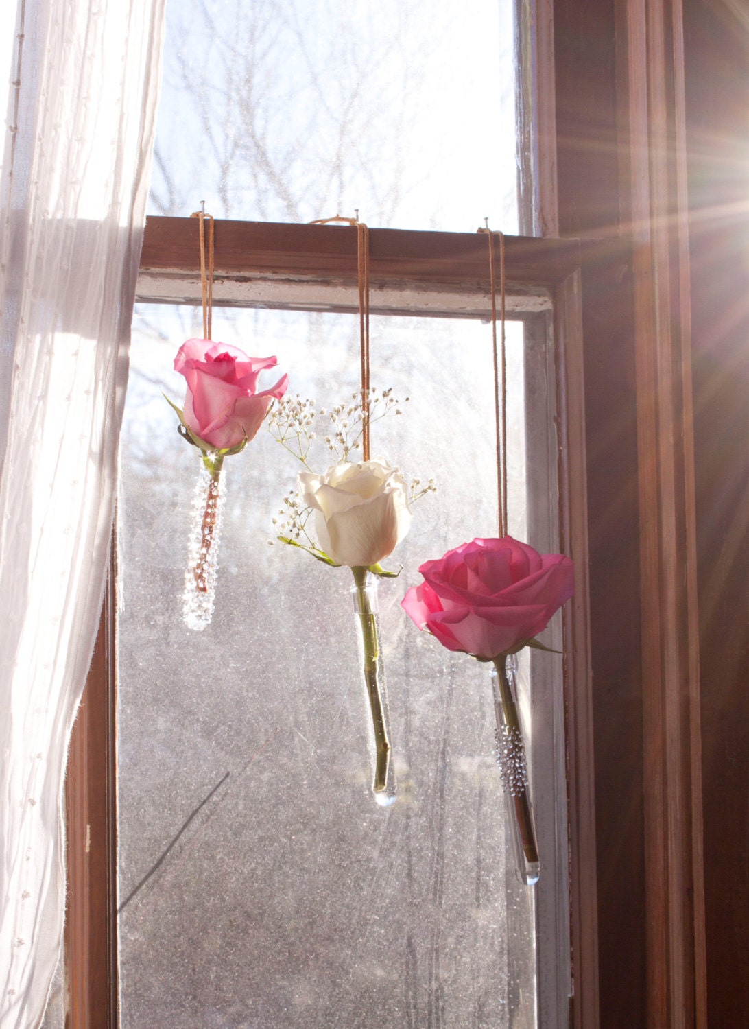 Glass Hanging Vase Set