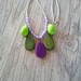 Statement wooden necklace,Green and purple necklace,Chunky necklace with green lilac/purple beads, wooden bead necklace, statement necklace