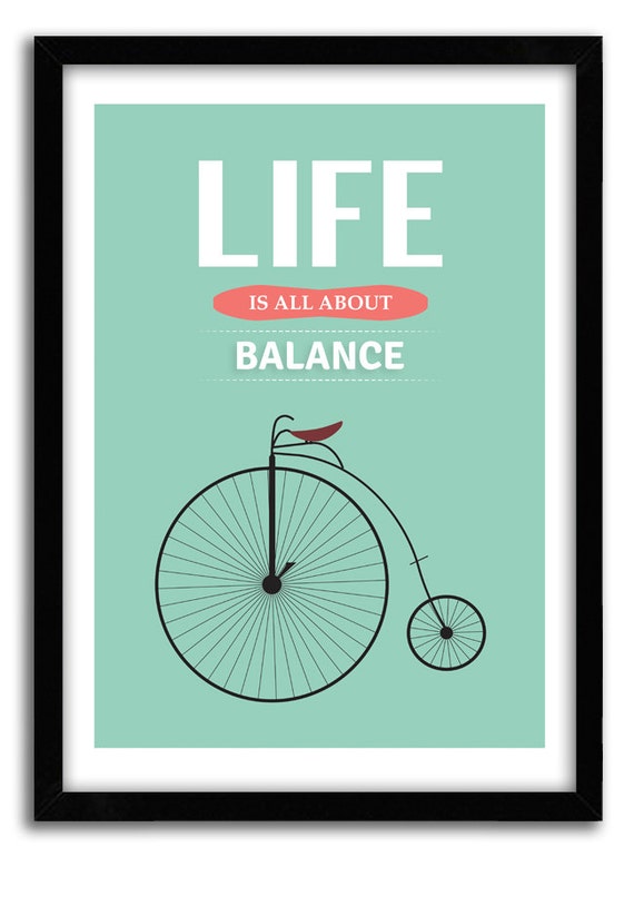 Items similar to Motivational poster, Bicycle art, "life is all about