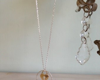 Necklace 925 Silver Ring Heart Cadena