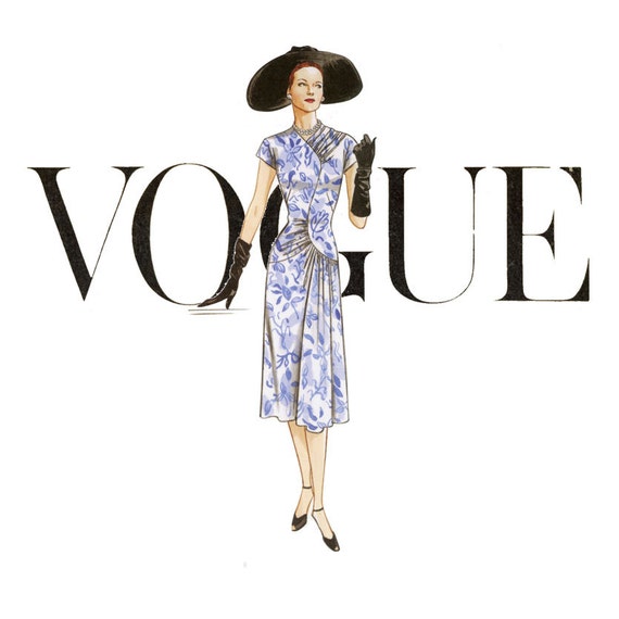 sheath vogue dress patterns Evening Draped Uncut 2787 Fit 1940s Vogue Pattern Dress Dress Sheath