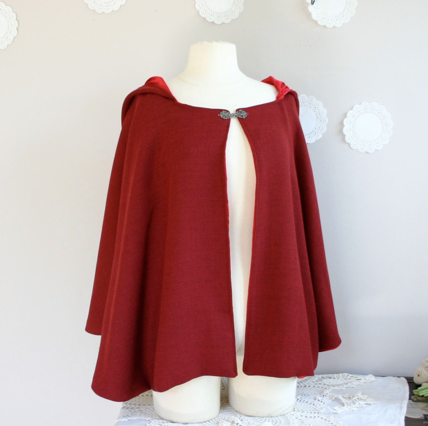 Red Riding Hood Cape Womens Red Hooded Cape Adult Little Red