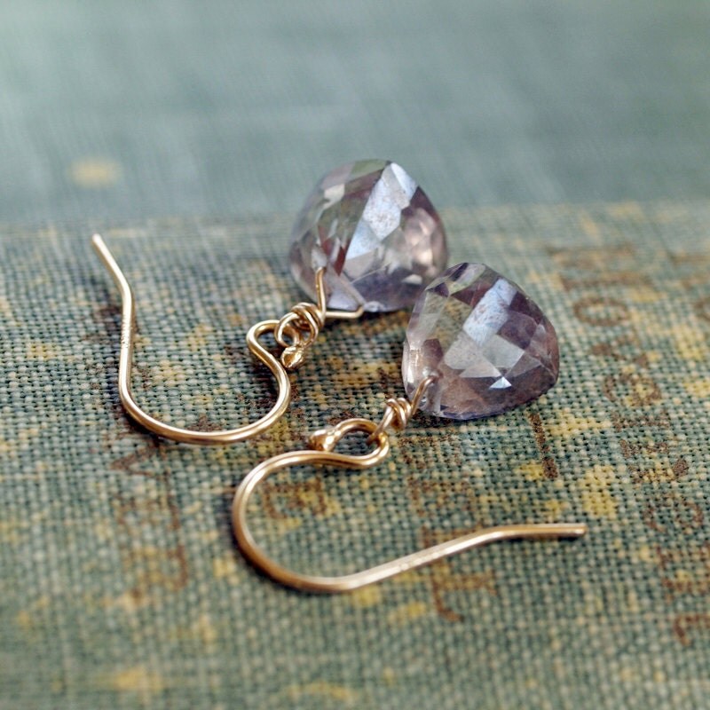 Quartz Crystal Earrings Gemstone Pyramid Drop Earrings