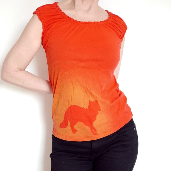 Narancsos piros Girlie Foxy póló