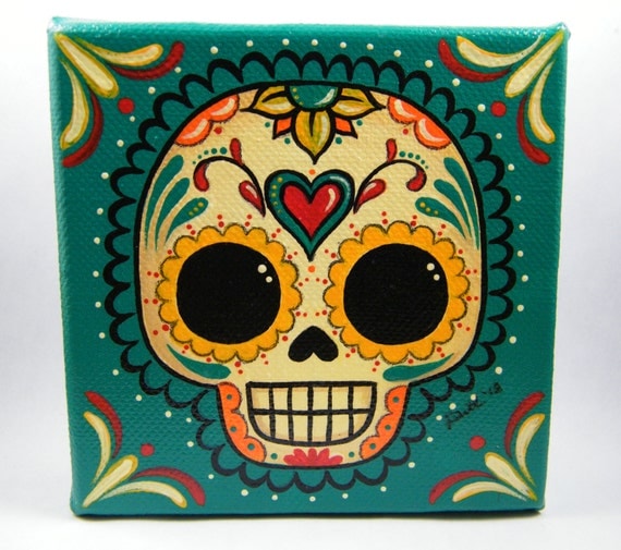 Sugar Skull Canvas Painting