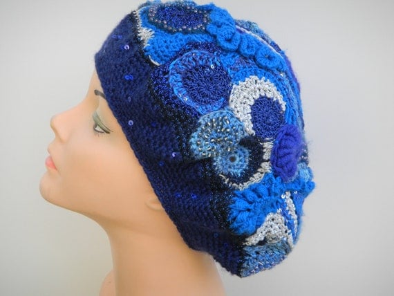 Freeform Crochet Scrumble Beret One Of A Kind Free Shipping in