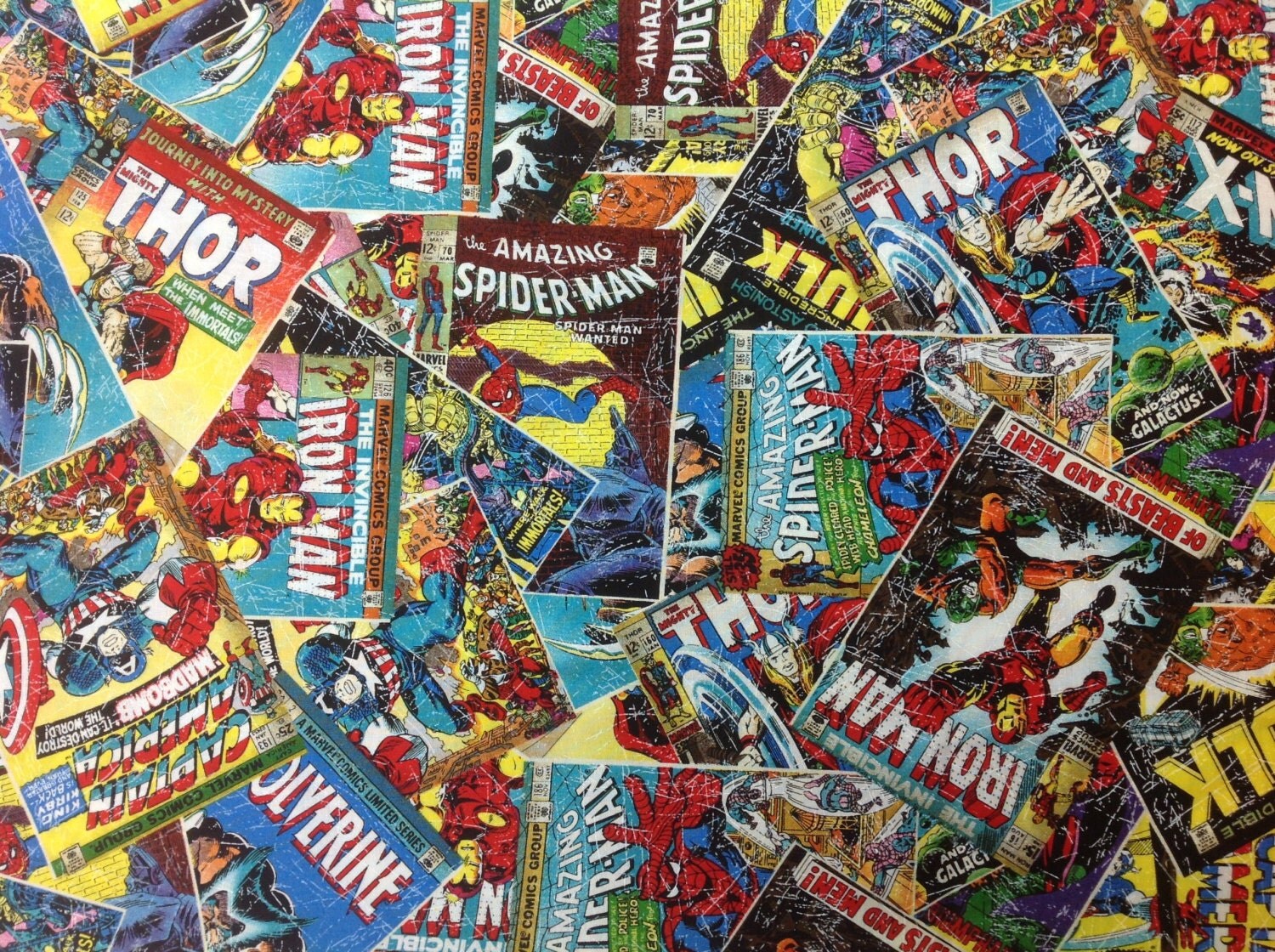 The Avengers Marvel Comic Books Fabric 3 Yards