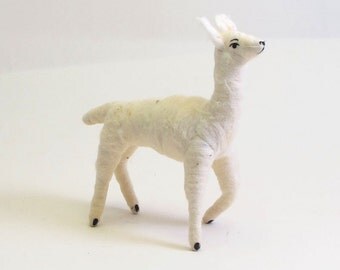 Vintage Inspired Spun Cotton Llama Ornament/Figure