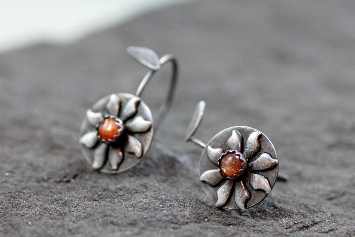 Sunflower Sterling Silver Earrings