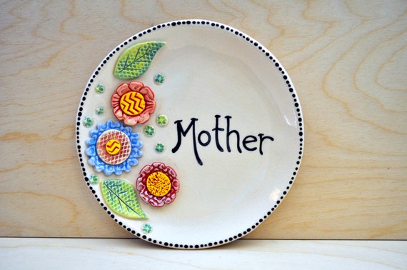 Mothers Day Plate Decorative Pottery Plate For Your Mom 