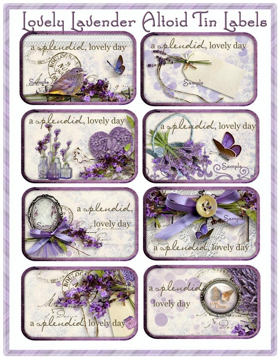 lovely lavender altoid tin labels cottage chic project digital