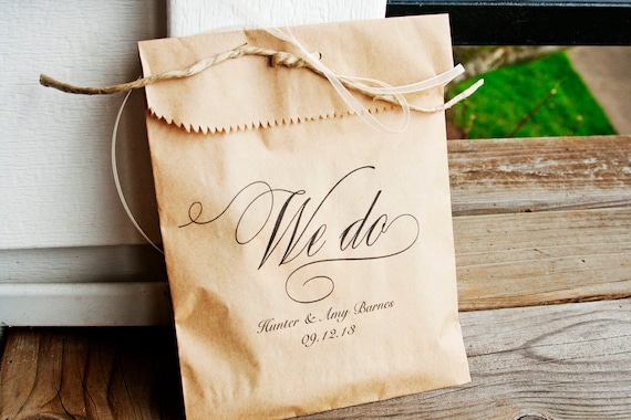 Items similar to We Do - Kraft Paper Favor Bags - Wedding Favor Bag ...