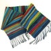 Handwoven Table Runner - Colorful Striped Shot Cotton Rag Weave Table Runner - Jewel Toned - 10in wide x 47in long