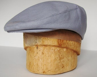 Grey Cotton Canvas Jeff Cap, Ivy Cap, Driving Cap for Men, Women, and Children