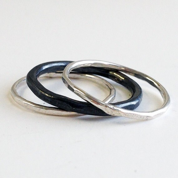 Stacking Rings - Silver Rings - Simple Band - EcoFriendly Sterling ...