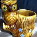 Vintage Owl Toothpick Holder, Planter, Pen Pencil Holder, Candle Holder, Jewelry Holder