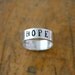 Sterling silver HOPE ring - wide custom name ring