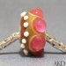 OOAK European Charm Big Hole Bead Fits Troll Bracelet SRA Lampwork Glass Bead Wicked Pink Rose Bud