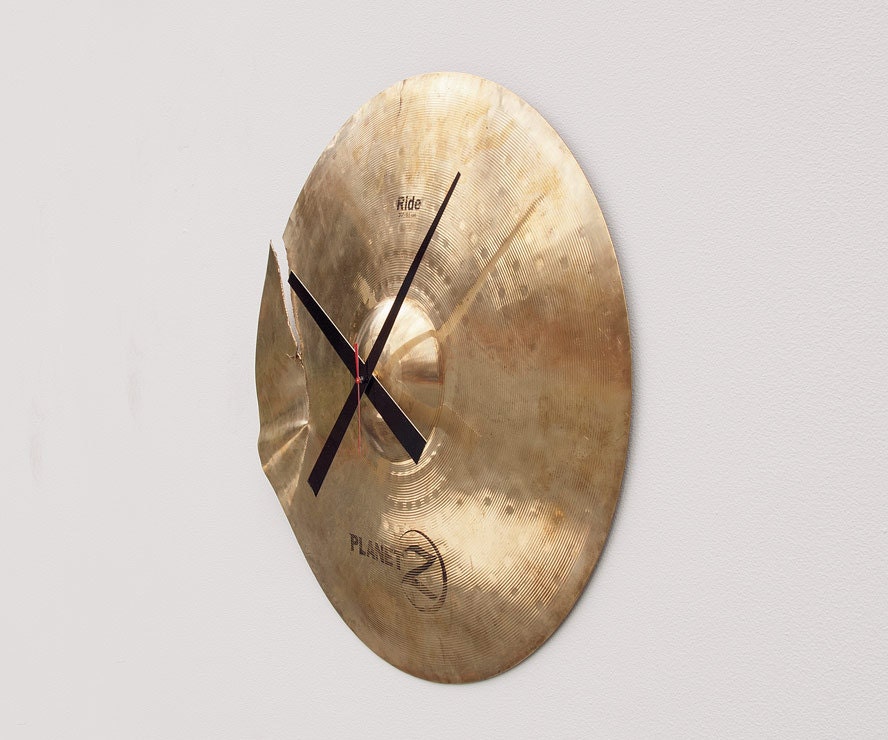 Recycled Drum Cymbal Clock