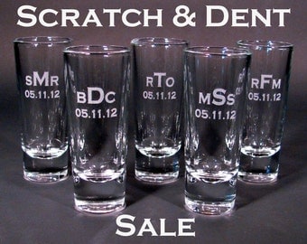 Personalized Etched Shot Glass - SCRATCH & DENT SALE - Listing of 1 Glass