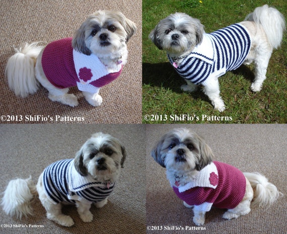 dog crochet coats free patterns Jumper in Dog sizes Maddi's CROCHET 247 PATTERN Sailor 4 PDF Sweater