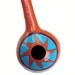 Painted Gourd Birdhouse Organically Grown Turquoise Terracotta Burgundy Spinning Sun