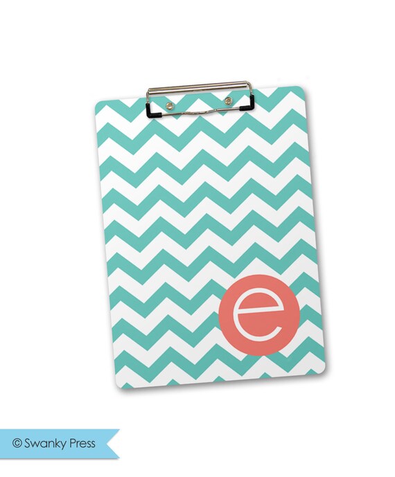 Personalized, Monogrammed Clipboard - chevron with dot initial Il_570xn