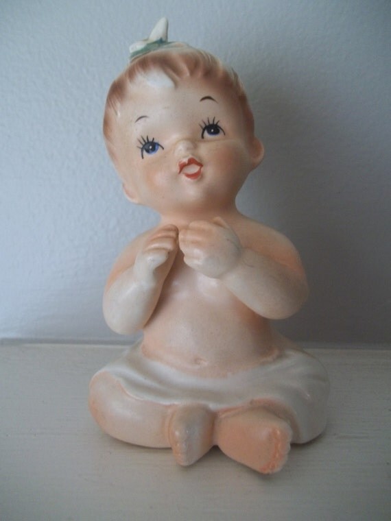 Napco Ceramic Baby Figurine 1960s