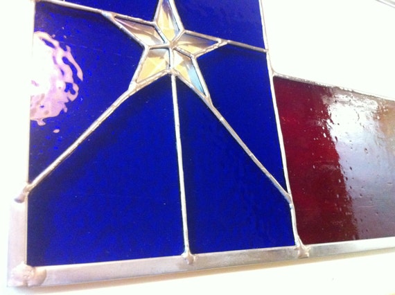 Texas State Flag Stained Glass Panel 11 X 20