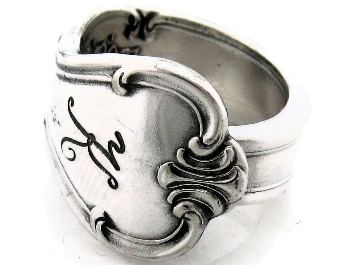 Spoon Ring Signature with K Monogram Choose Your Size steampunk buy now online