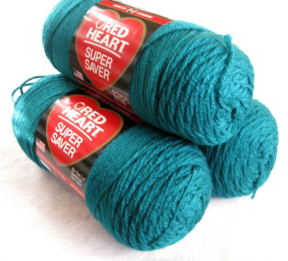 Red Heart Super Saver yarn Real Teal worsted weight by crochetgal