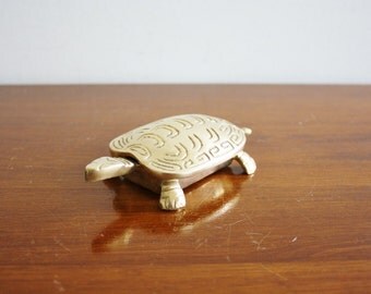 Vintage brass turtle box