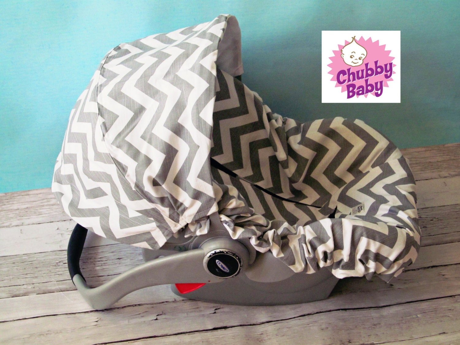 Infant Car Seat Cover Baby Car Seat Cover in Grey Chevron ALL