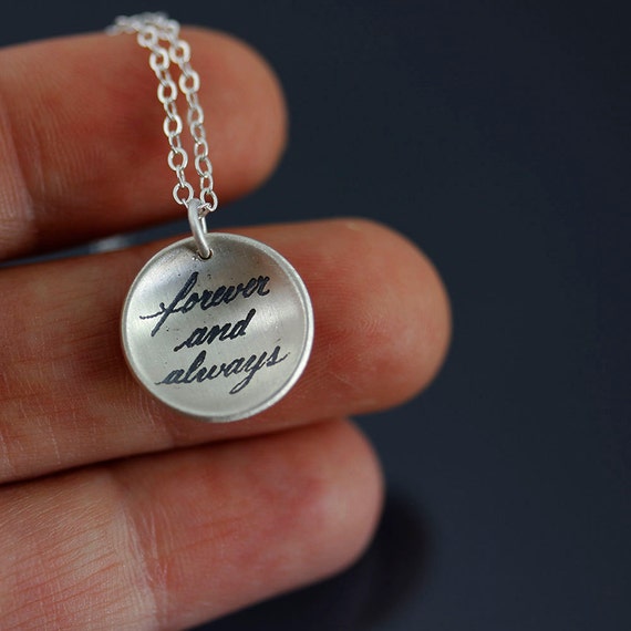 Small Silver Forever and Always Necklace