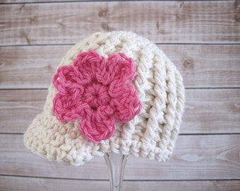 Crochet Baby Hat, Baby Girl Hat, Baby Newsboy Hat, Newborn Crochet Hat, Newborn Girl Hat, Newborn Newsboy Hat, Infant Hat, Baby Beanie