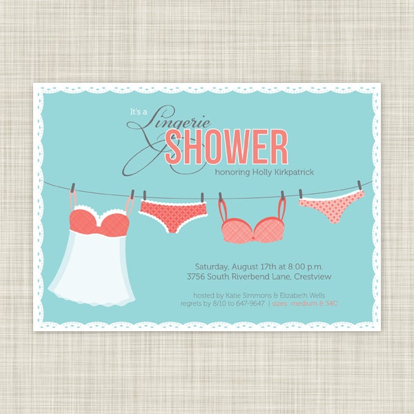 PRINTABLE Lingerie Shower Invitations Wedding Shower Invites